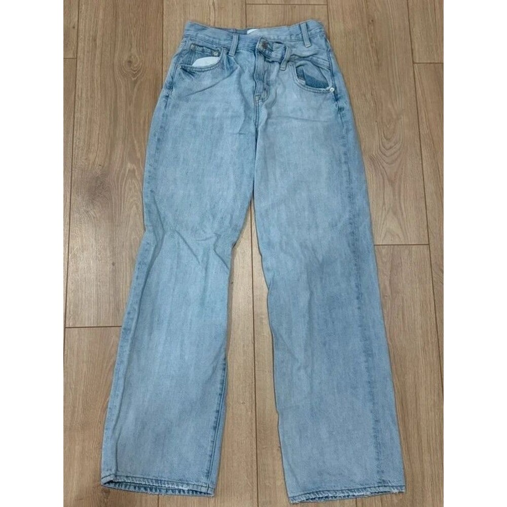 Pistola Bobbi Crossover Light Wash Straight Leg Jeans Size 25
